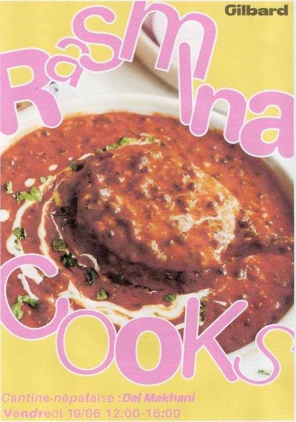 poster Rasmin cooks daal at gilbard friday 19 06 2026